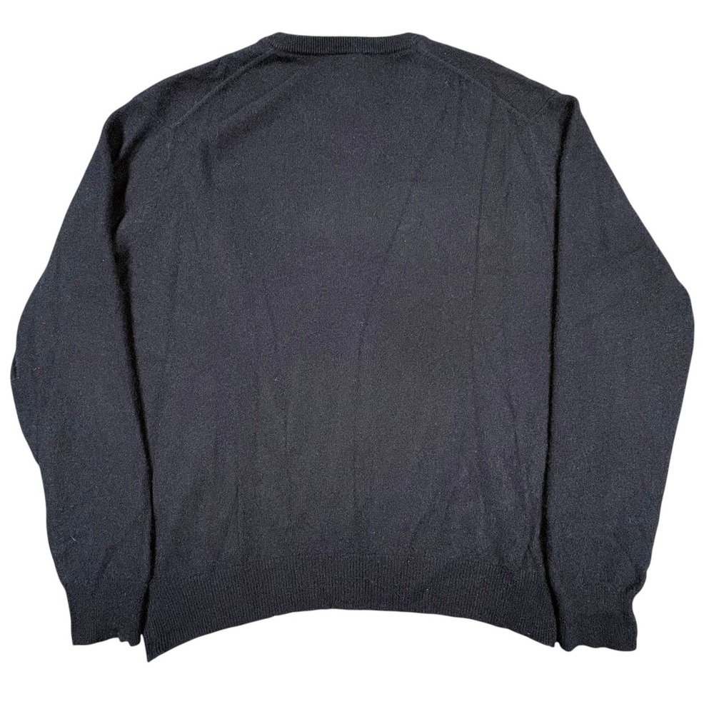 Jos A Bank V-Neck Cashmere Sweater Mens L Navy Blue Pullover Knit Winter - Picture 3 of 7